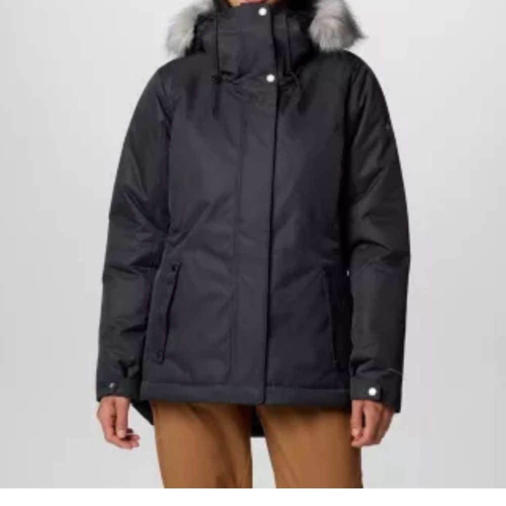 Columbia Sportswear Women's Black Winter Jacket with Faux Fur Hood XS